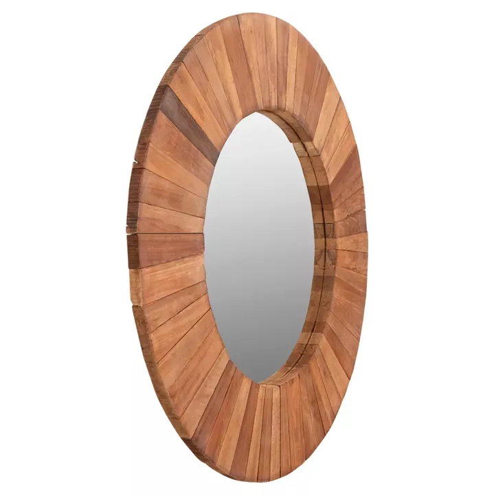 WALL MIRROR HM7726 RECYCLED WOOD NATURAL Φ100cm