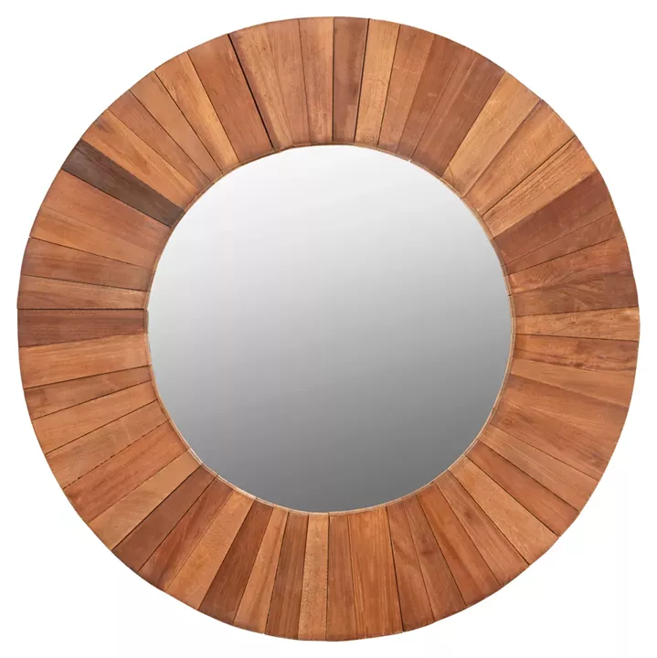 WALL MIRROR HM7726 RECYCLED WOOD NATURAL Φ100cm