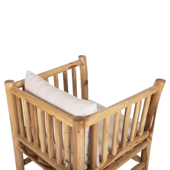 OUTDOOR LOUNGE SET 4PCS EDDARD HM9340 SOLID TEAK NATURAL-WHITE