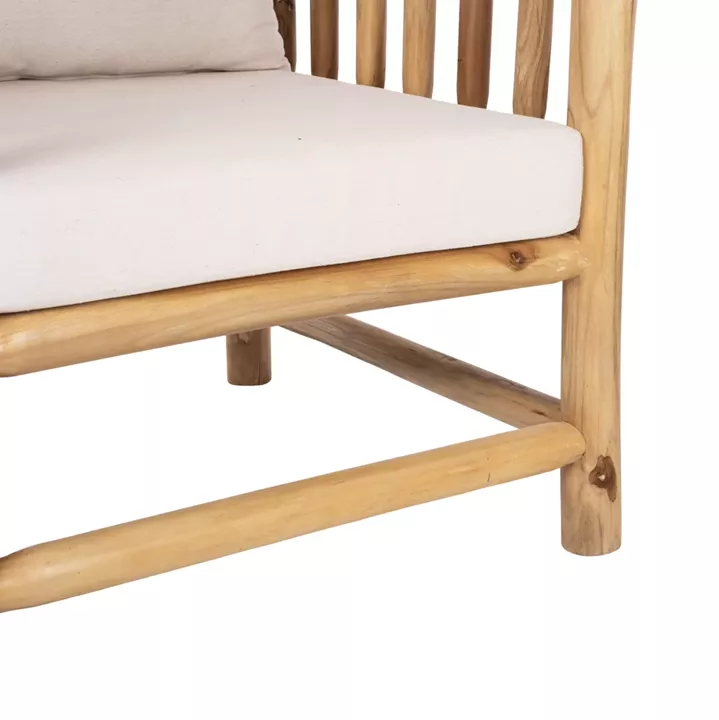 OUTDOOR LOUNGE SET 4PCS EDDARD HM9340 SOLID TEAK NATURAL-WHITE