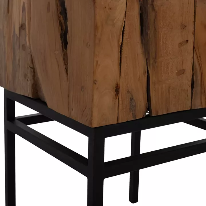 SIDE TABLE HM9353 SQUARE SOLID TEAK NATURAL COLOR 38X38X55H