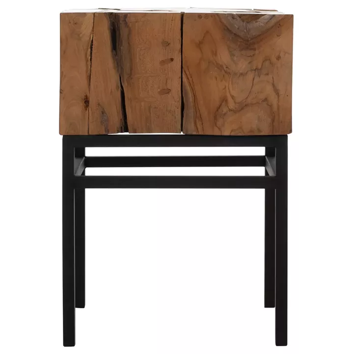 SIDE TABLE HM9353 SQUARE SOLID TEAK NATURAL COLOR 38X38X55H