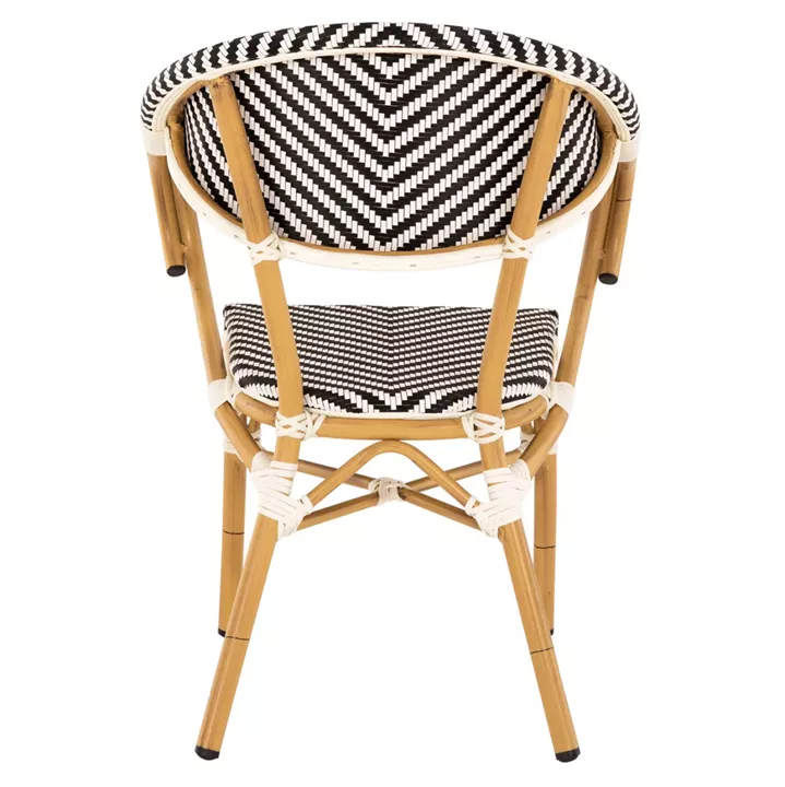ARMCHAIR ALUMINUM HM5861.01 BAMBOO LOOK BLACK-WHITE