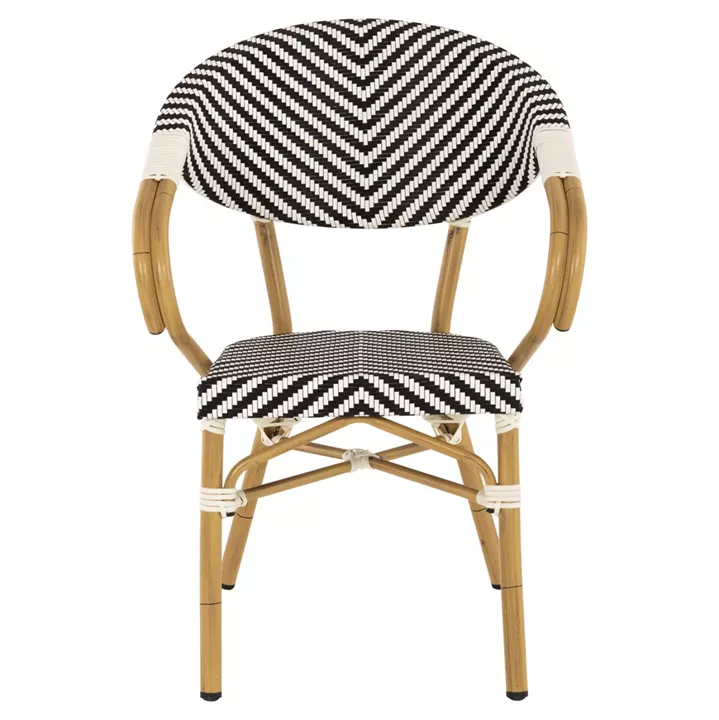 ARMCHAIR ALUMINUM HM5861.01 BAMBOO LOOK BLACK-WHITE