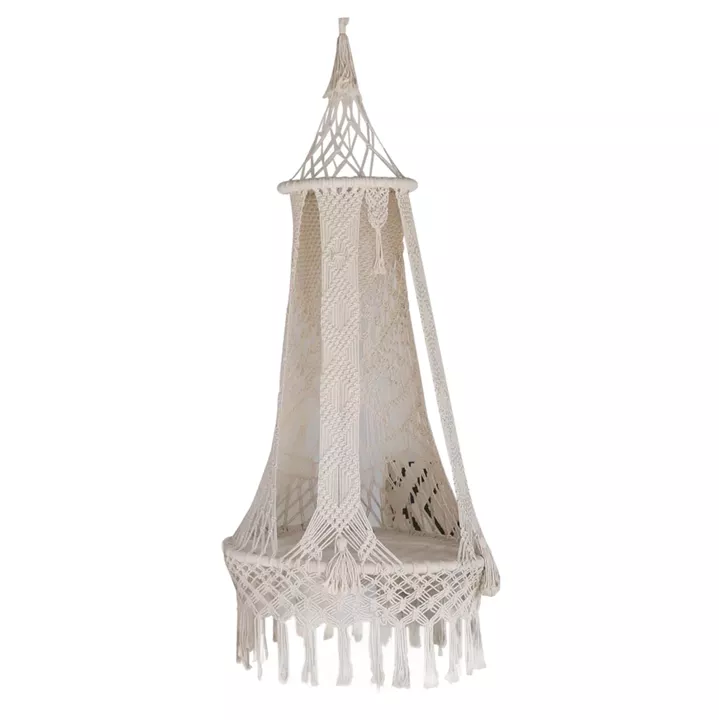 HAMMOCK ΗΜ9345 ECRU ROPE MACRAME Φ80X150Η