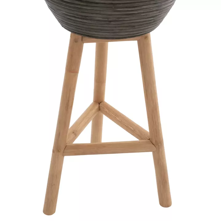 FLOWERPOT RATTAN WITH BAMBOO LEGS HM7815 31x30x80Hcm.NATURAL-GREEN