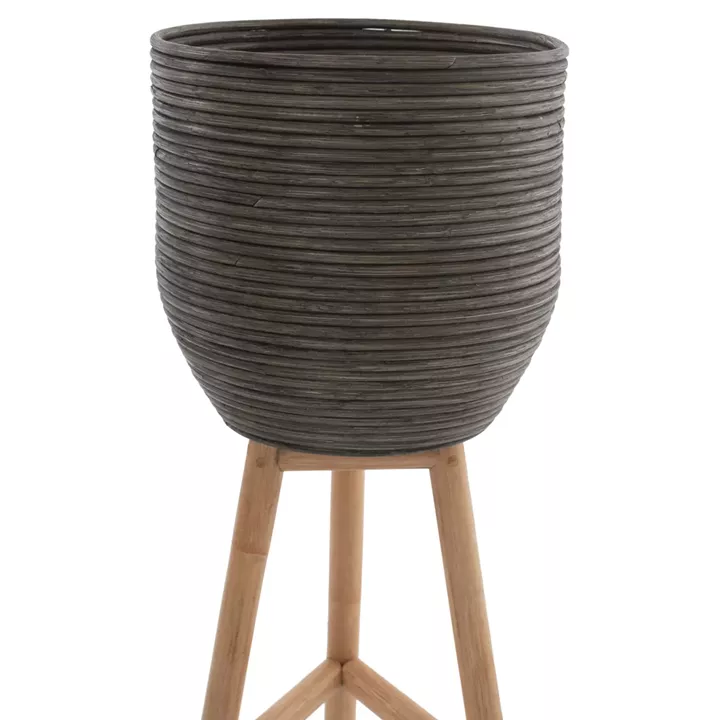 FLOWERPOT RATTAN WITH BAMBOO LEGS HM7815 31x30x80Hcm.NATURAL-GREEN