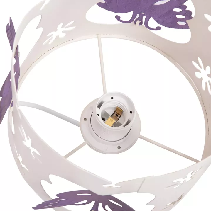 CEILING PENDANT KIDS' LAMP LEPTIR HM4705.02 METALLIC CAP IN PURPLE-WHITE Φ23x70Hcm.
