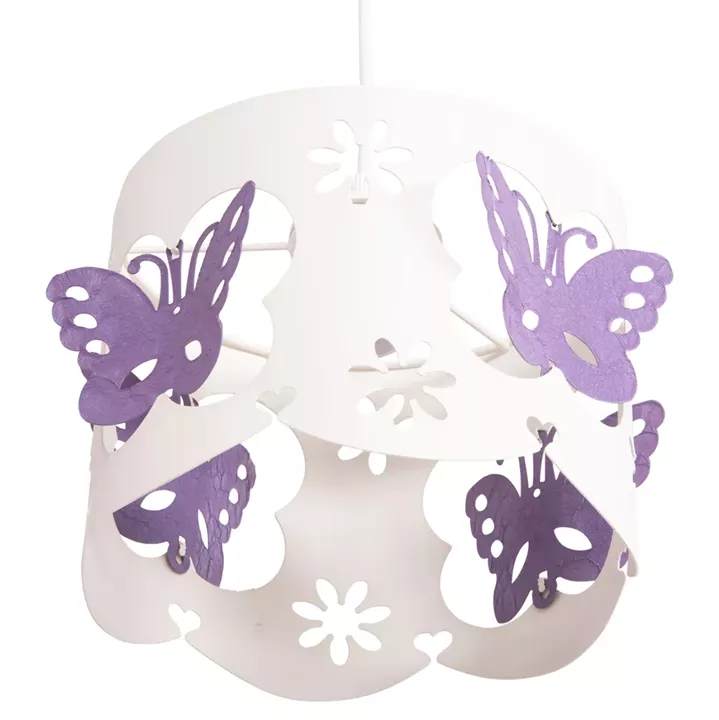 CEILING PENDANT KIDS' LAMP LEPTIR HM4705.02 METALLIC CAP IN PURPLE-WHITE Φ23x70Hcm.