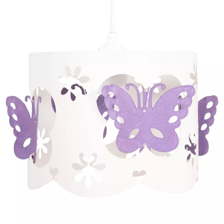 CEILING PENDANT KIDS' LAMP LEPTIR HM4705.02 METALLIC CAP IN PURPLE-WHITE Φ23x70Hcm.