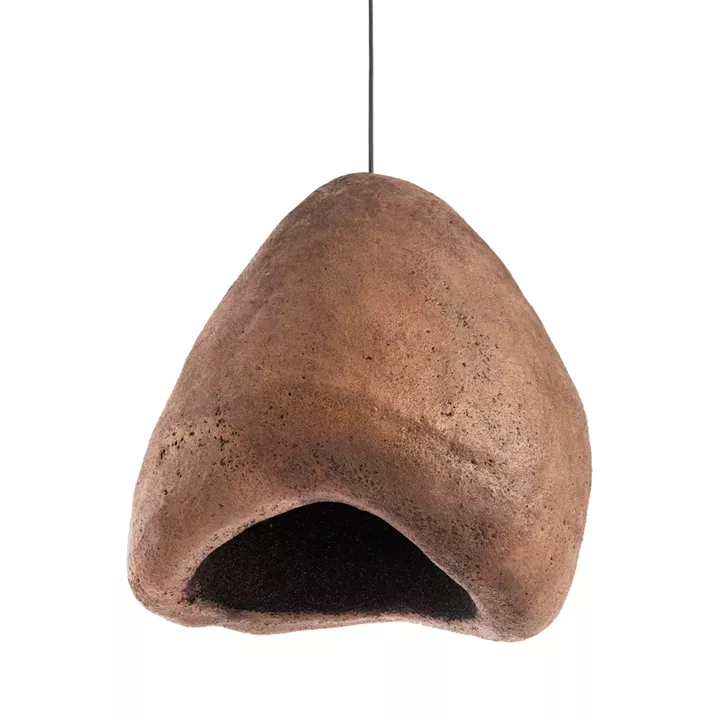 CEILING PENDANT LAMP STONE-LOOK STONER (S) FB94417 DARK BEIGE TRANSLUCENT 35x27x40Hcm.