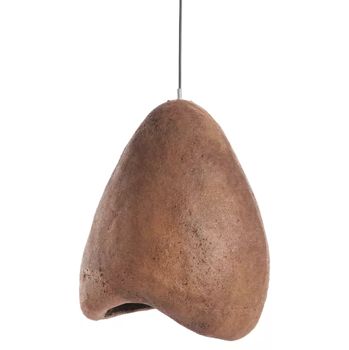 CEILING PENDANT LAMP STONE-LOOK STONER (S) FB94417 DARK BEIGE TRANSLUCENT 35x27x40Hcm.