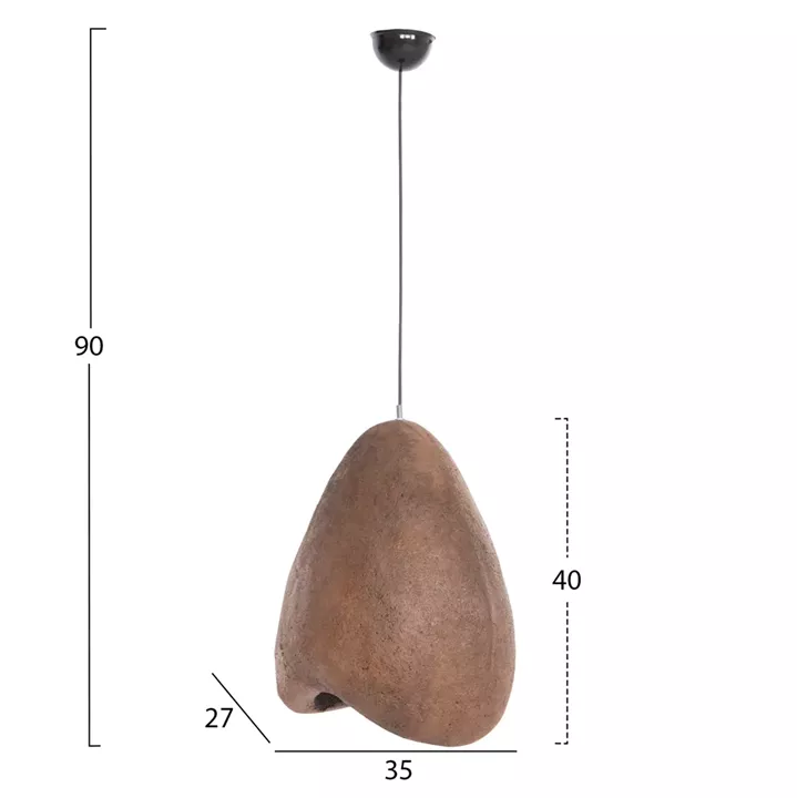 CEILING PENDANT LAMP STONE-LOOK STONER (S) FB94417 DARK BEIGE TRANSLUCENT 35x27x40Hcm.