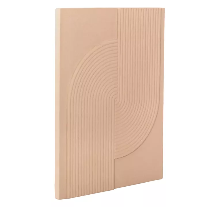 WALL DECOR PANEL RECTANGLE SERIES SANTORINI HM4521 MDF IN BEIGE COLOR 60x4(thickness)x80Hcm.