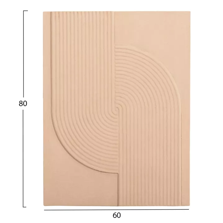WALL DECOR PANEL RECTANGLE SERIES SANTORINI HM4521 MDF IN BEIGE COLOR 60x4(thickness)x80Hcm.