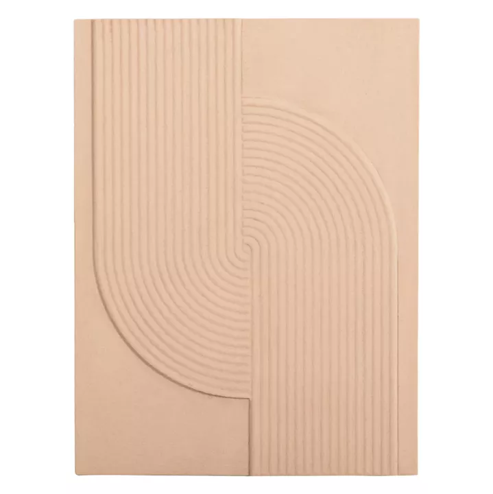 WALL DECOR PANEL RECTANGLE SERIES SANTORINI HM4521 MDF IN BEIGE COLOR 60x4(thickness)x80Hcm.