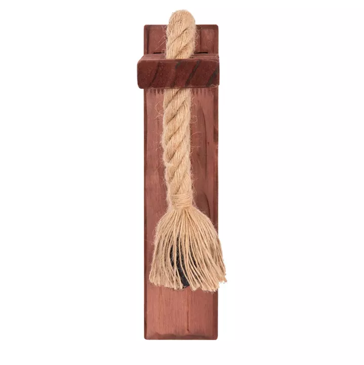 WALL SCONCE BARN HM4469 WOODEN BASE-HEMP ROPE [Ε27] 7x20x29Hcm.
