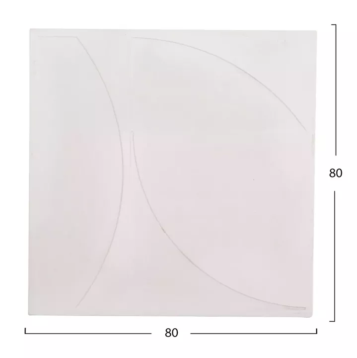 WALL DECOR PANEL SQUARE SERIES SANTORINI HM4508 MDF IN OFF-WHITE COLOR 80x4(thickness)x80Hcm.