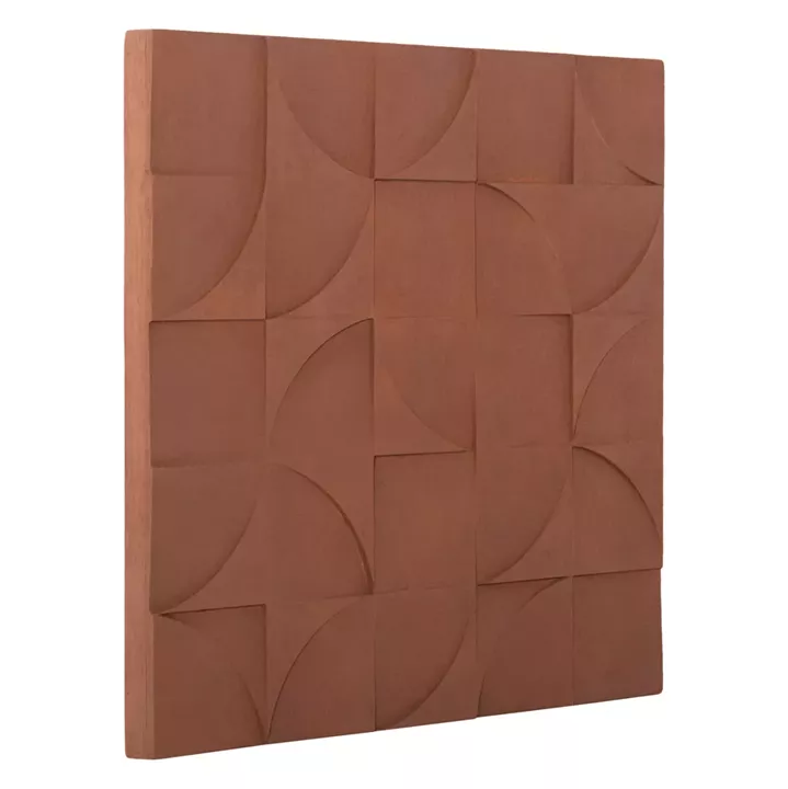 WALL DECOR PANEL SQUARE SERIES SANTORINI HM4524 MDF IN BROWN COLOR 80x5(thickness)x80Hcm.
