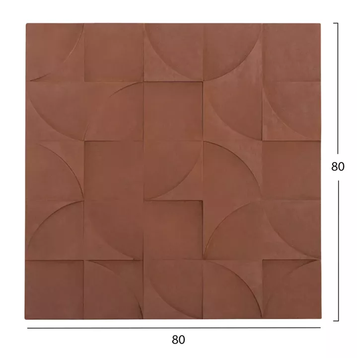 WALL DECOR PANEL SQUARE SERIES SANTORINI HM4524 MDF IN BROWN COLOR 80x5(thickness)x80Hcm.