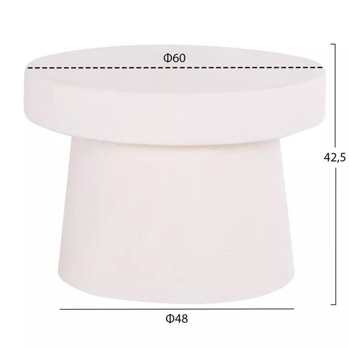 ΤΡΑΠΕΖΙ ΣΑΛΟΝΙΟΥ ΣΤΡΟΓΓΥΛΟ ΣΕΙΡΑ SANTORINI HM18051 MDF ΣΕ ΥΠΟΛΕΥΚΟ ΧΡΩΜΑ Φ60x42,5Υεκ.