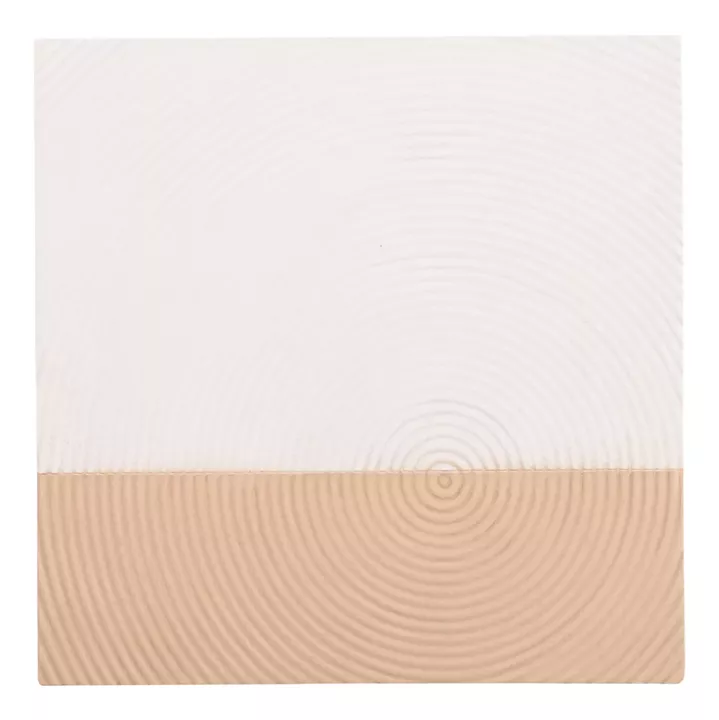 WALL DECOR PANEL SQUARE SERIES SANTORINI HM4519 MDF IN OFF-WHITE-BROWN COLOR 80x4(thickness)x80Hcm.