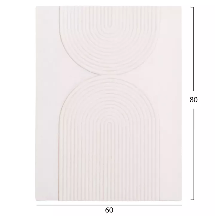WALL DECOR PANEL RECTANGLE SERIES SANTORINI HM4523 MDF IN OFF-WHITE COLOR 60x4(thickness)x80Hcm.