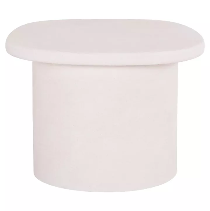 COFFEE TABLE OVAL SERIES SANTORINI HM18054 MDF IN OFF-WHITE COLOR 54x54.5x40Hcm.