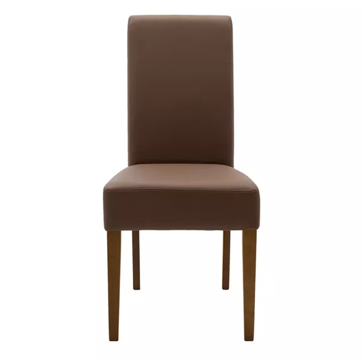 Chair Ditta pakoworld with light brown pu - wooden legs walnut