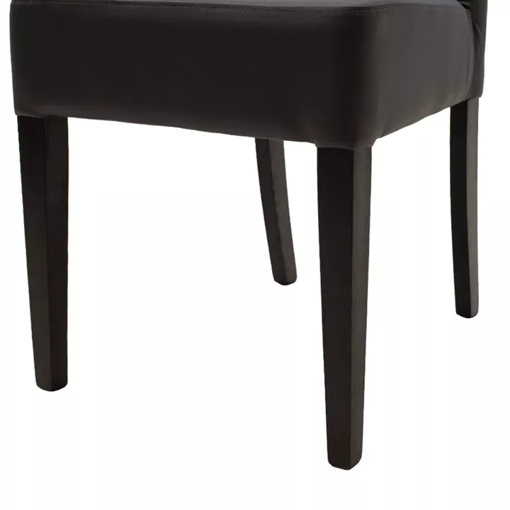 Chair Ditta pakoworld with dark grey pu - wooden legs wenge