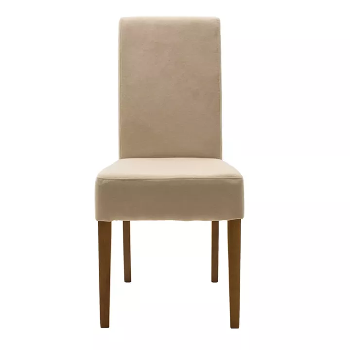 Chair Ditta pakoworld with ecru fabric - wooden legs walnut