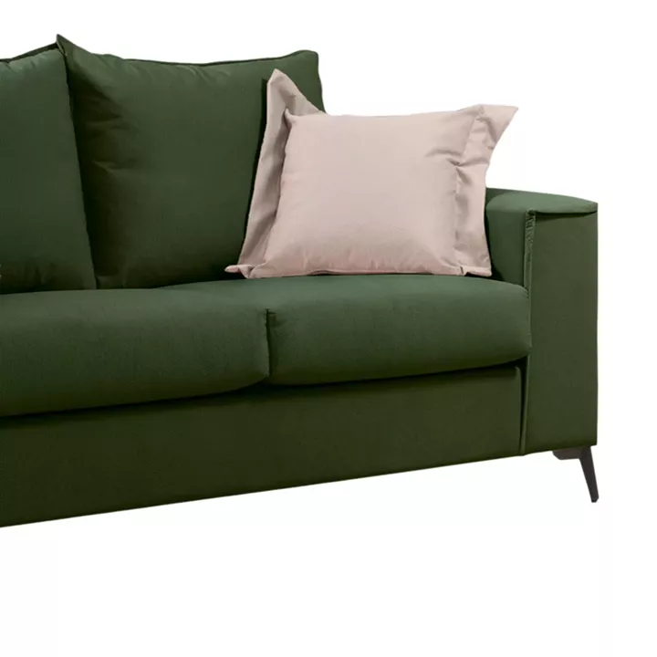 Verona pakoworld 2 pieces sofa set dark green fabric with cream colored cushions