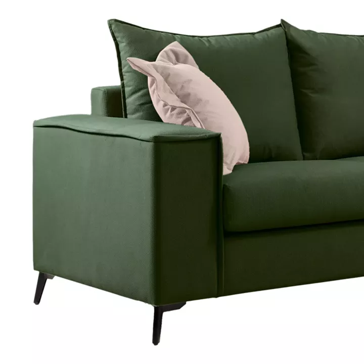 Verona pakoworld 2 pieces sofa set dark green fabric with cream colored cushions