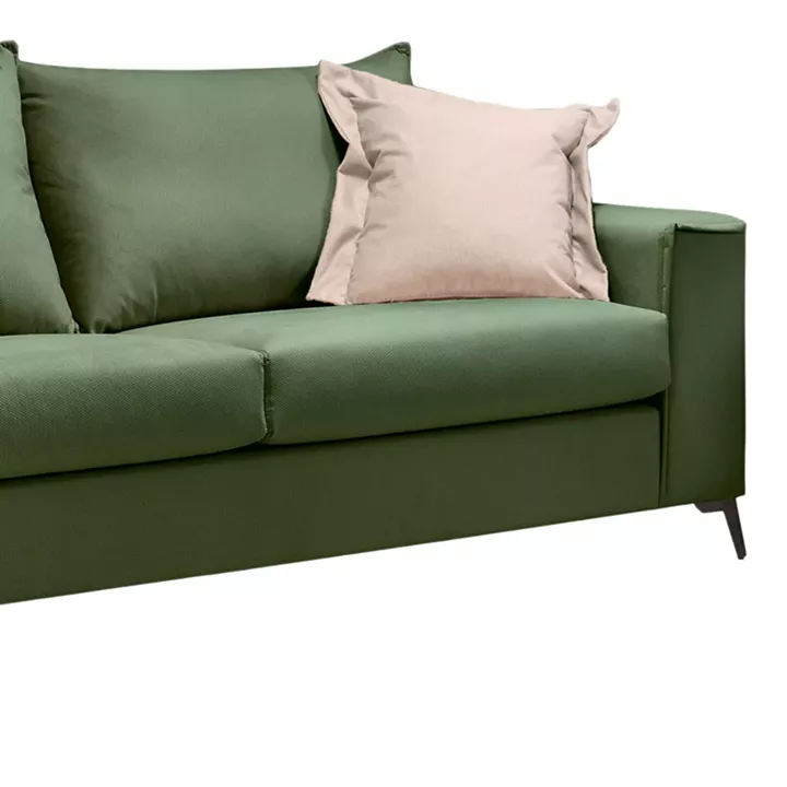 Verona pakoworld 2 pieces sofa set dark green fabric with cream colored cushions