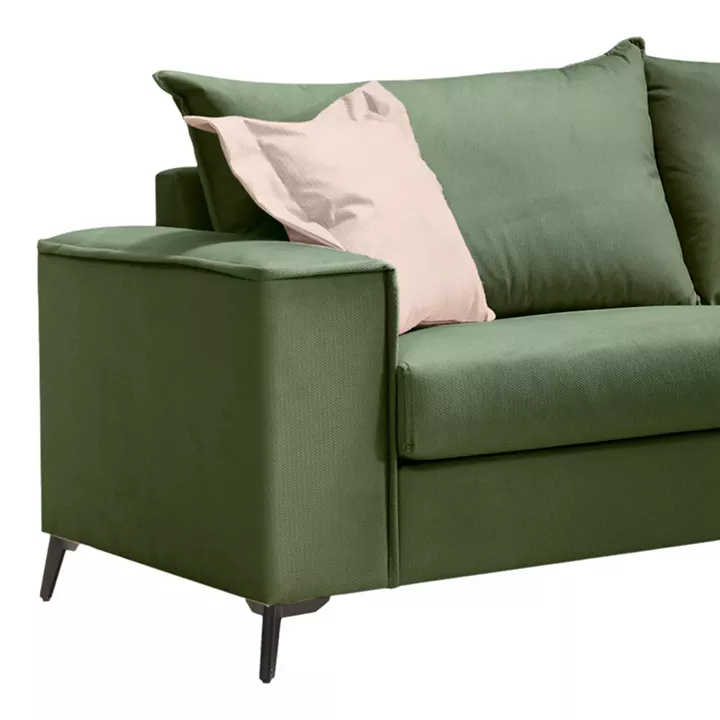 Verona pakoworld 2 pieces sofa set dark green fabric with cream colored cushions