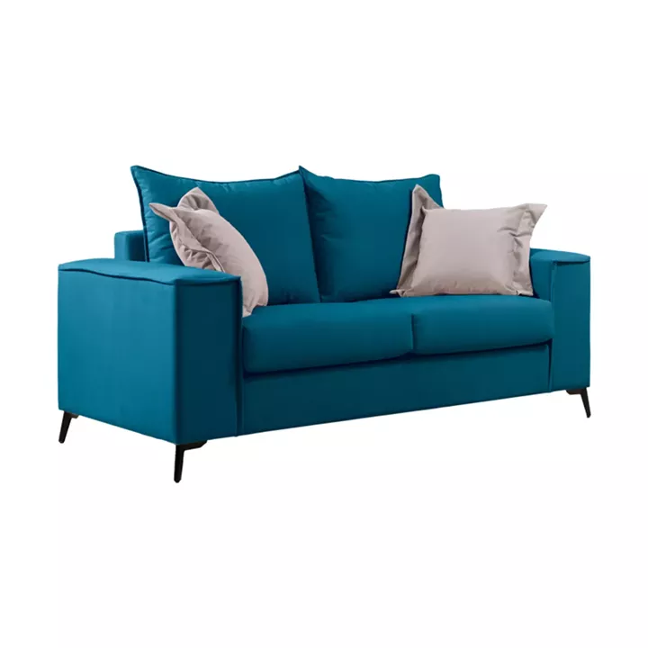 Verona pakoworld 2 pieces sofa set petrol fabric with beige colored cushions