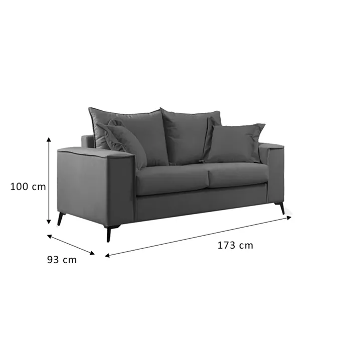 Verona pakoworld 2 pieces sofa set mint fabric with cream colored cushions