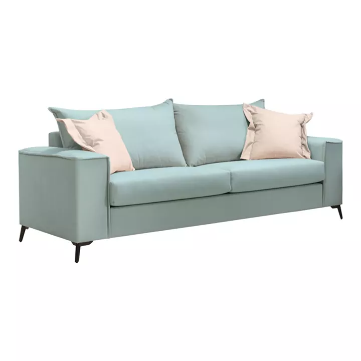 Verona pakoworld 2 pieces sofa set mint fabric with cream colored cushions