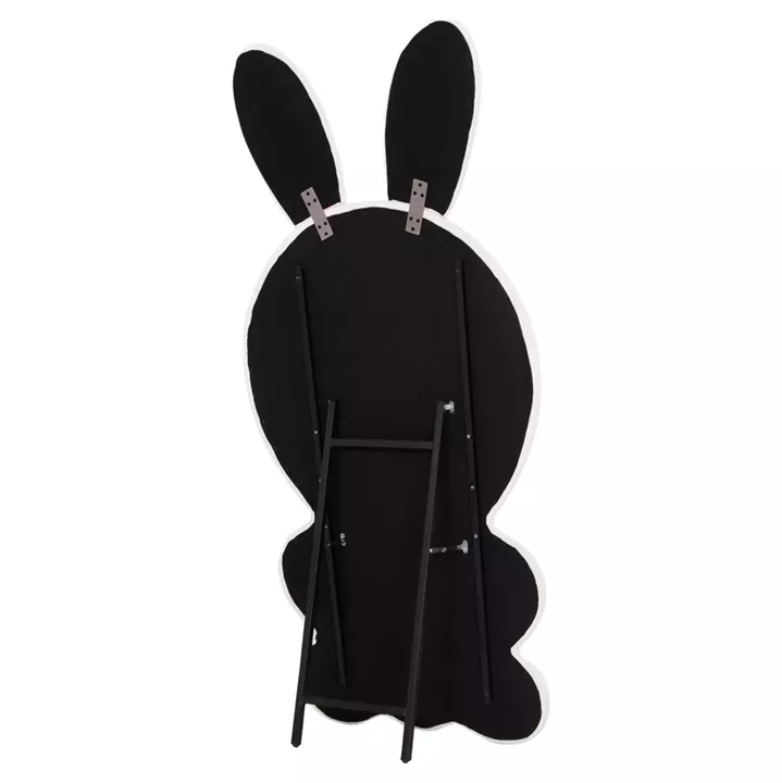 KIDS' FLOOR STANDING MIRROR BUNNY HM4489.01 MDF IN PINK & WHITE- BLACK STAND 80x162Hcm.