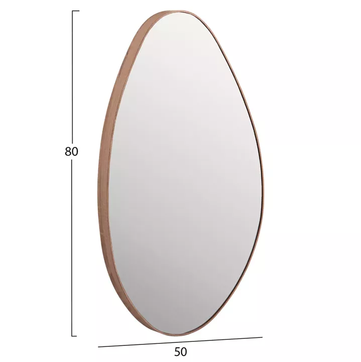 WALL MIRROR DROP HM4488.03 MDF FRAME IN NATURAL WOOD COLOR 50x80Hcm.