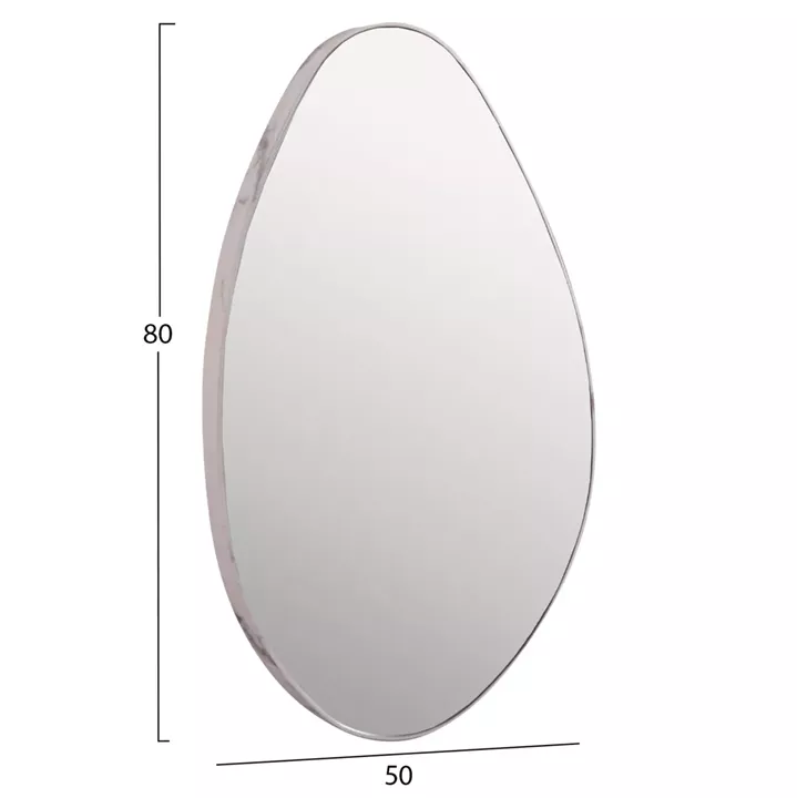 WALL MIRROR DROP HM4488.05 MDF FRAME IN WHITE MARBLE COLORING 50x80Hcm.
