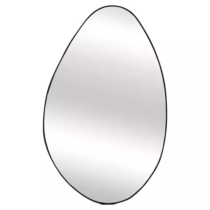 WALL MIRROR DROP HM4488.01 MDF FRAME IN BLACK MARBLE COLORING 50x80Hcm.