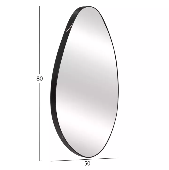 WALL MIRROR DROP HM4488.01 MDF FRAME IN BLACK MARBLE COLORING 50x80Hcm.
