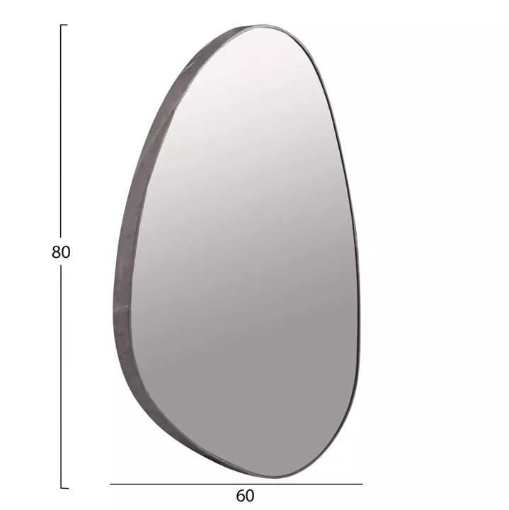 WALL MIRROR IRREGU HM4487.02 MDF FRAME IN GREY MARBLE COLORING 60x80Hcm.