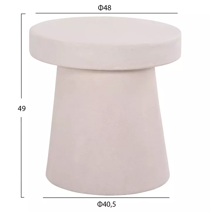 COFFEE TABLE ROUND SERIES SANTORINI HM18052 MDF IN OFF-WHITE COLOR Φ48x49Hcm.