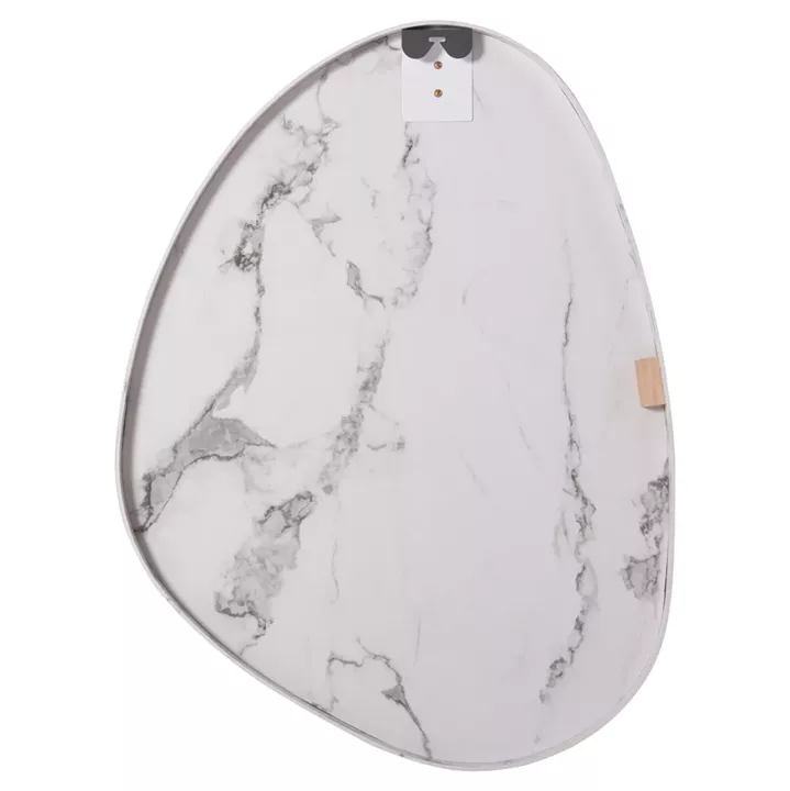 WALL MIRROR IRREGU HM4487.05 MDF FRAME IN WHITE MARBLE COLORING 60x80Hcm.