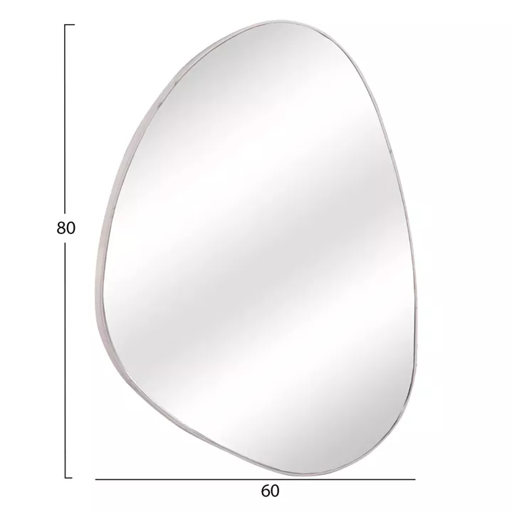 WALL MIRROR IRREGU HM4487.05 MDF FRAME IN WHITE MARBLE COLORING 60x80Hcm.