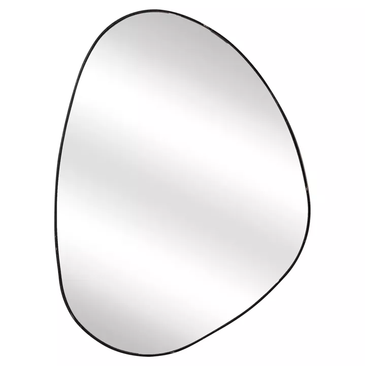 WALL MIRROR IRREGU HM4487.01 MDF FRAME IN BLACK MARBLE COLORING 60x80Hcm.