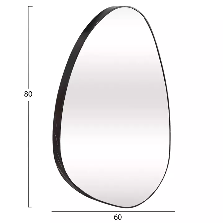WALL MIRROR IRREGU HM4487.01 MDF FRAME IN BLACK MARBLE COLORING 60x80Hcm.