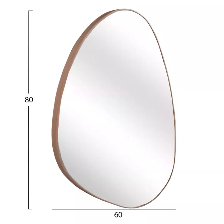 WALL MIRROR IRREGU HM4487.03 MDF FRAME IN NATURAL WOOD COLORING 60x80Hcm.